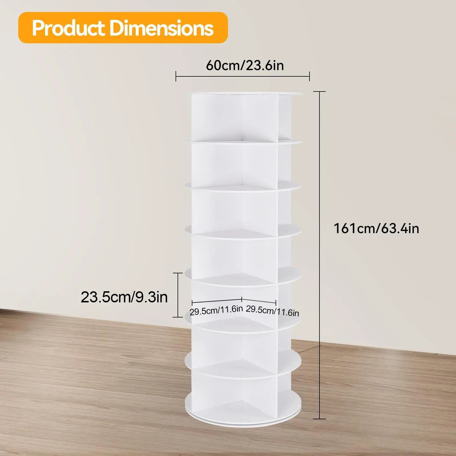 360° Rotating 7-Tier Round Shoe Carousel, Holds 28 Pairs Spinning Shoe Storage for Entryway Hallway