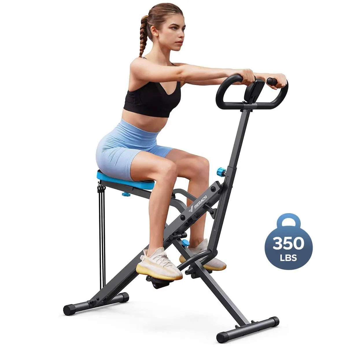 350LBS 2-in-1 Squat Row Trainer with LCD, Adjustable Resistance Leg & Glute Workout Machine for Women