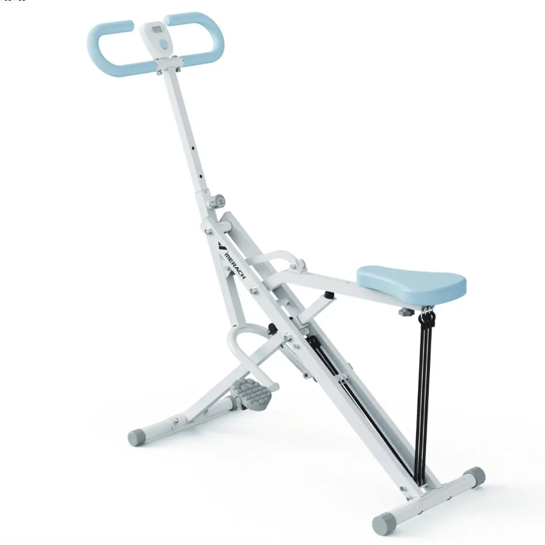 350LBS 2-in-1 Squat Row Trainer with LCD, Adjustable Resistance Leg & Glute Workout Machine for Women