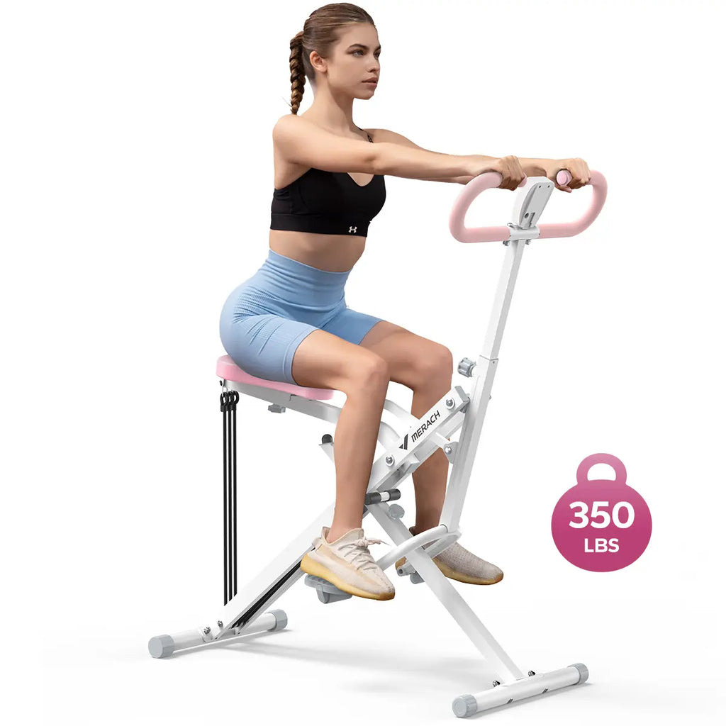 350LBS 2-in-1 Squat Row Trainer with LCD, Adjustable Resistance Leg & Glute Workout Machine for Women