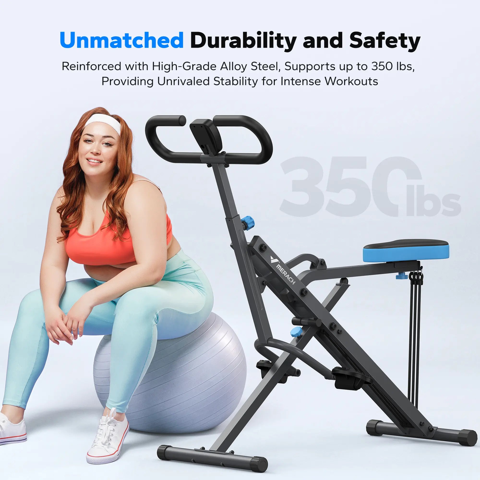 350LBS 2-in-1 Squat Row Trainer with LCD, Adjustable Resistance Leg & Glute Workout Machine for Women